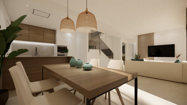 Carla Villas Park — open kitchen and dining render