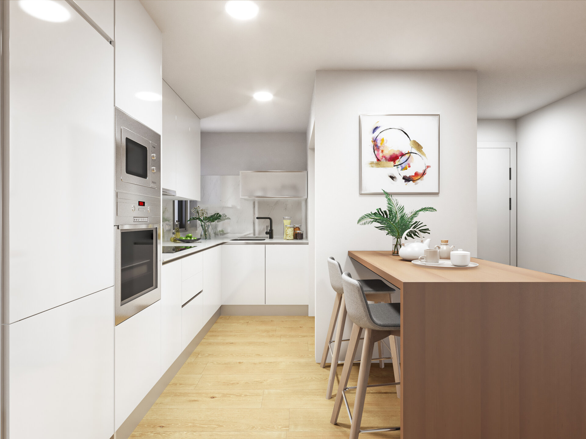 Edificio Altea VI — fitted kitchen render