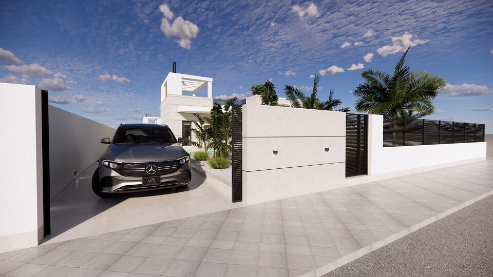 Carla Villas Torrevieja — street frontage and private parking