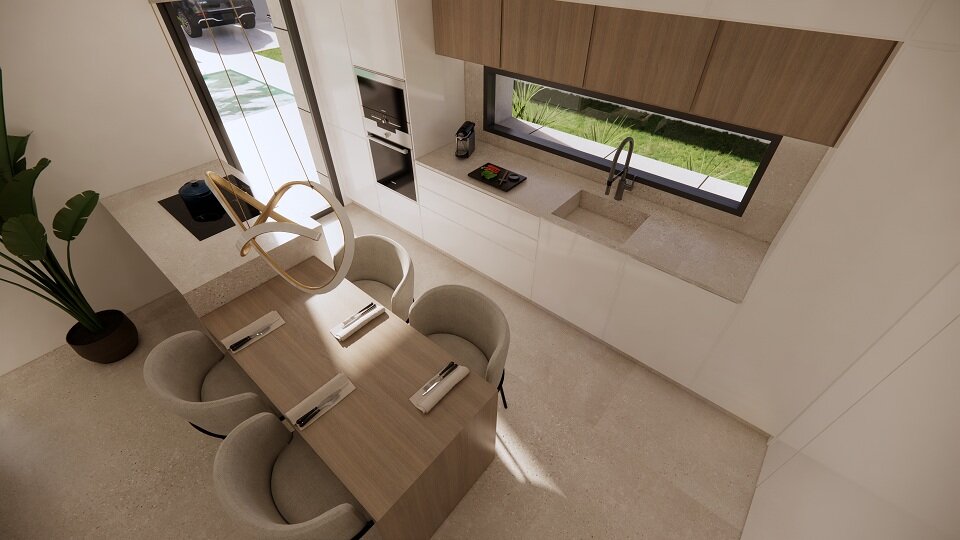 Carla Villas Torrevieja — kitchen island render