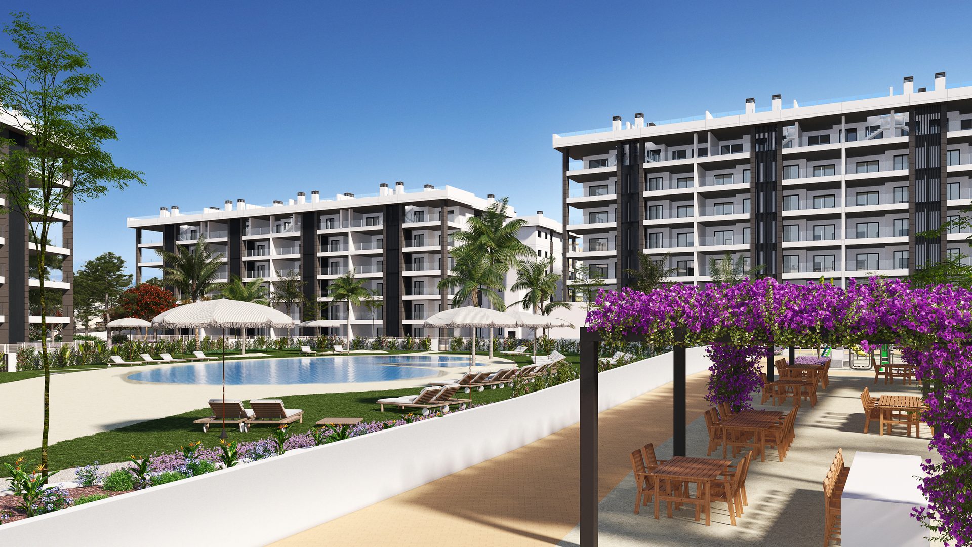 Communal landscaped areas