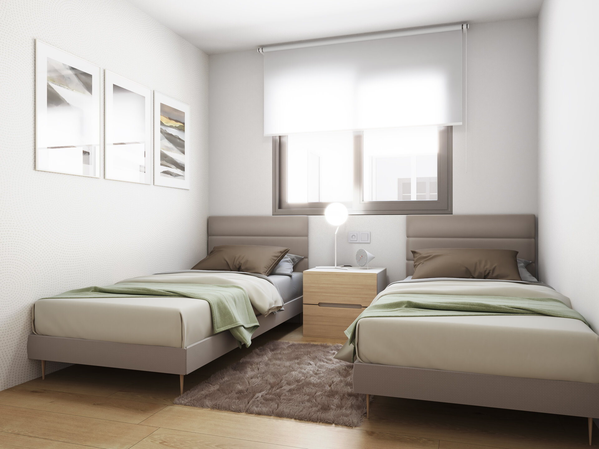 Edificio Altea VI — twin bedroom render