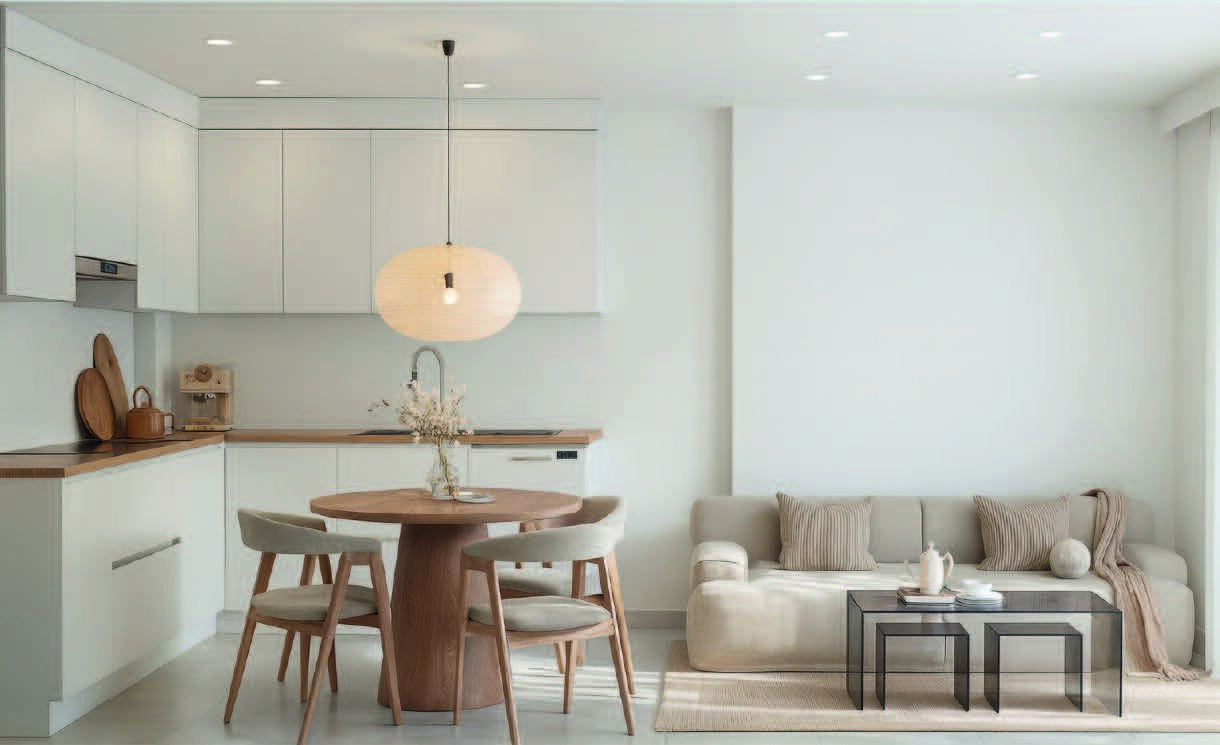 Edificio Antonella — fitted kitchen and living area render