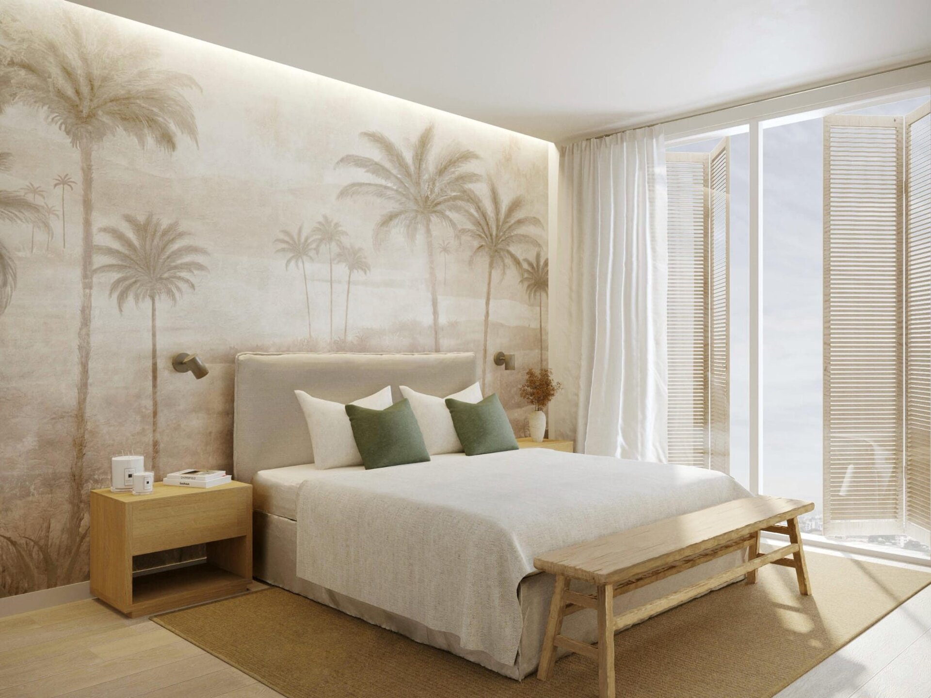 Karibe Heritage Suites — furnished bedroom render