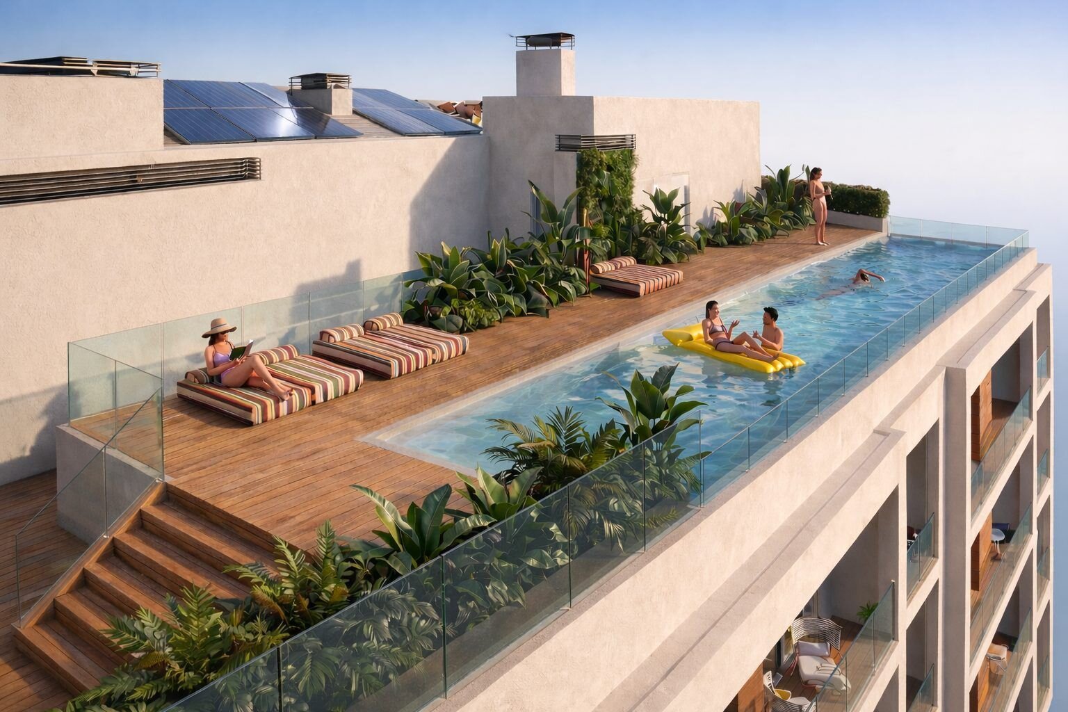 Karibe Heritage Suites — rooftop pool render