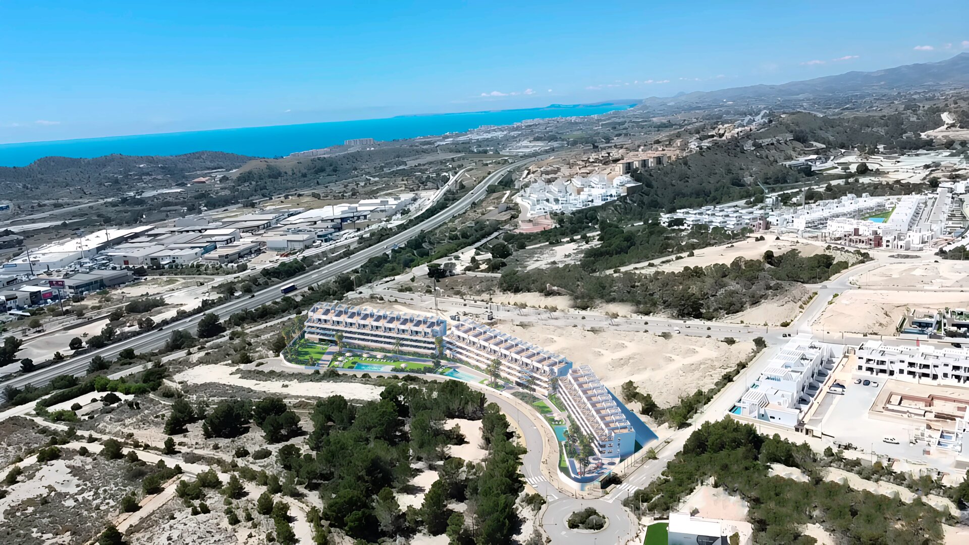 Aerial view showing development
