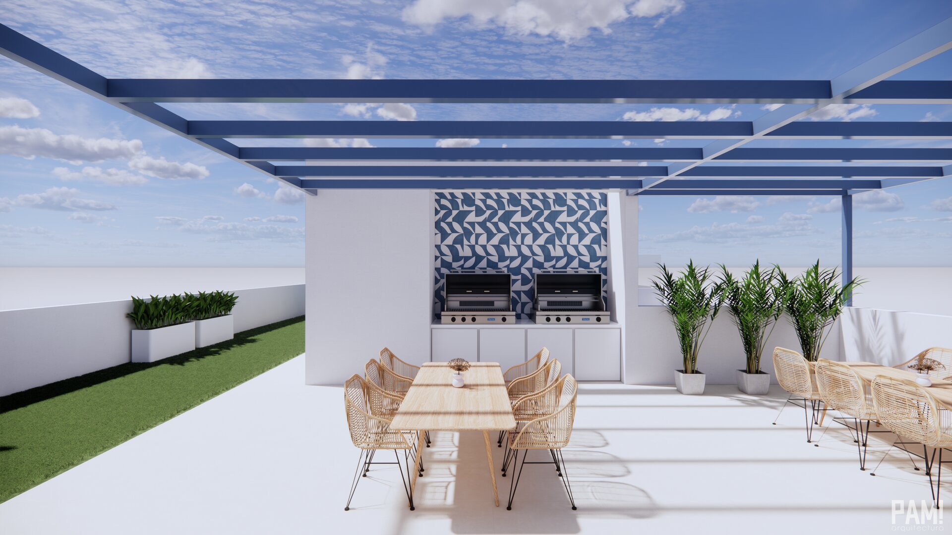O-Porto Beach — rooftop outdoor kitchen and dining