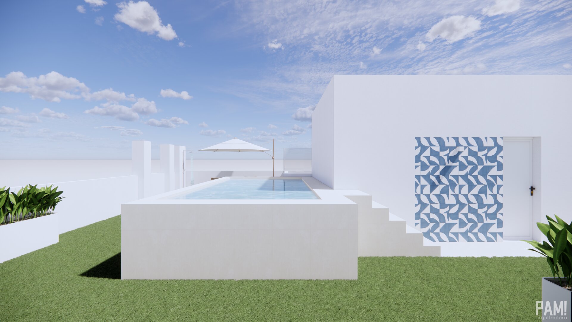 O-Porto Beach — living room and kitchen