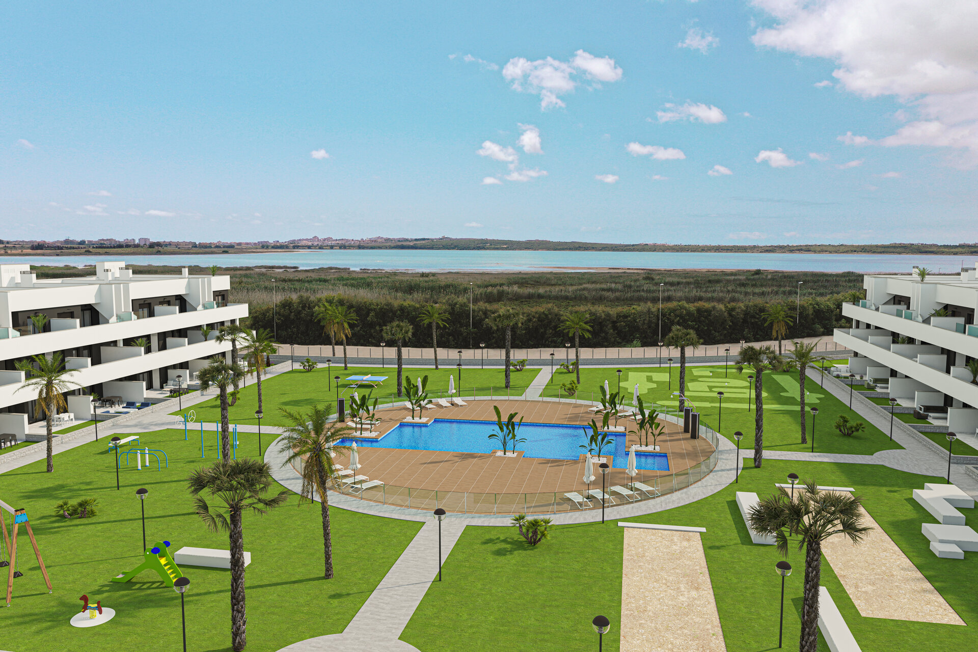 Oasis Laguna 3 — landscaped communal gardens