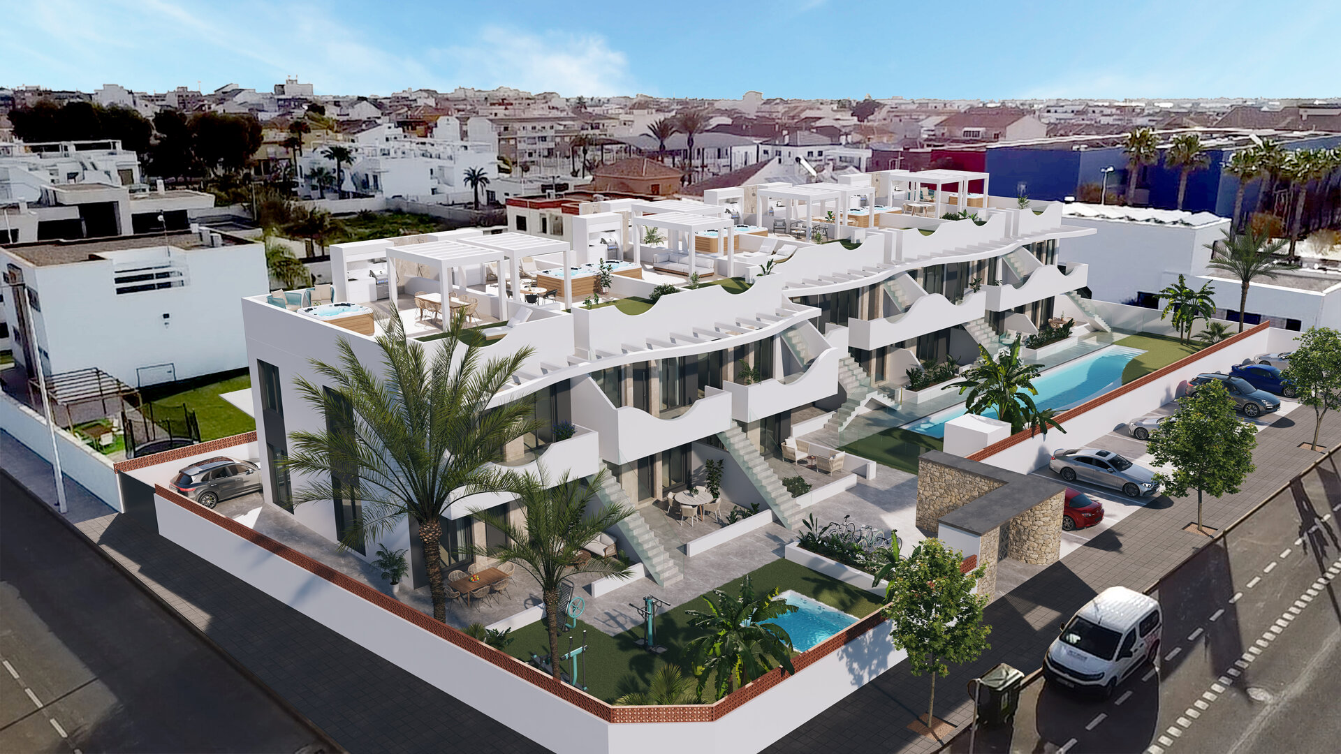 OLA Luxury Apartments — aerial view