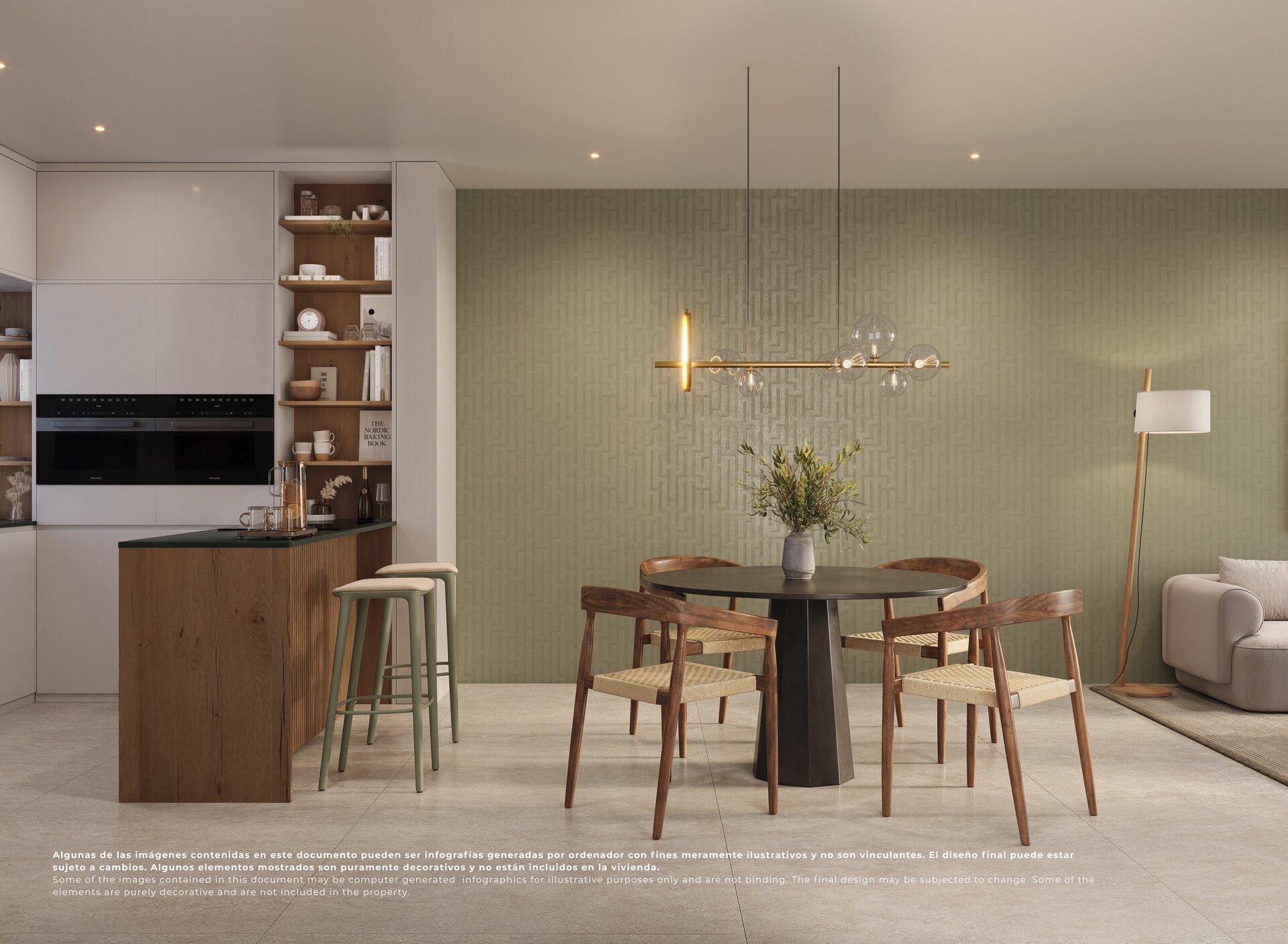 Palmwave — open-plan living, dining and kitchen