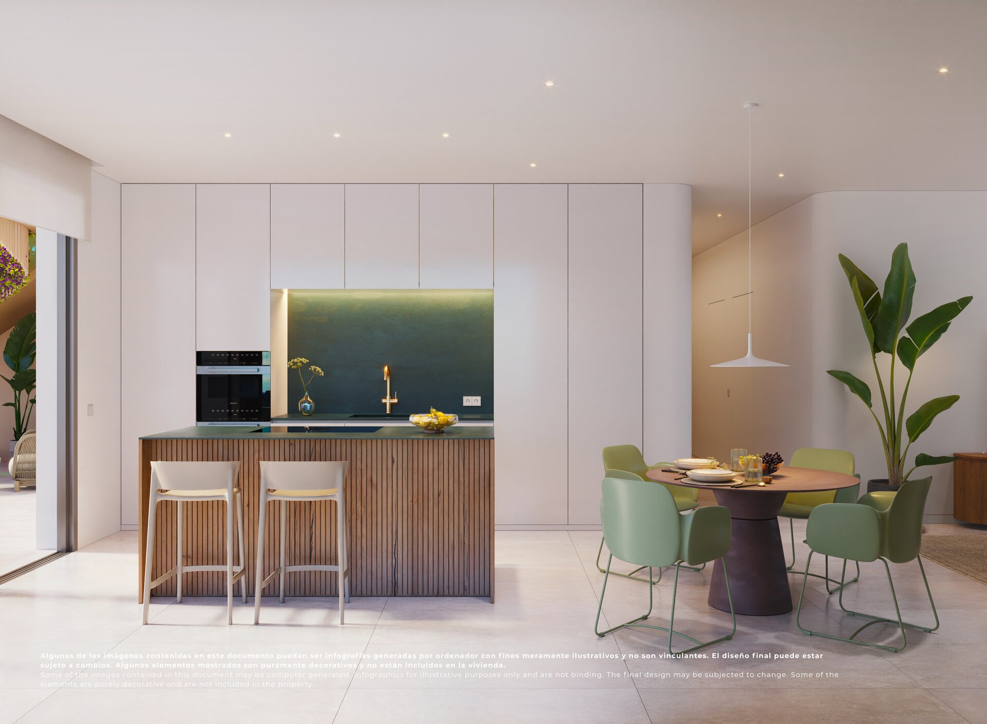 Palmwave — kitchen and dining area