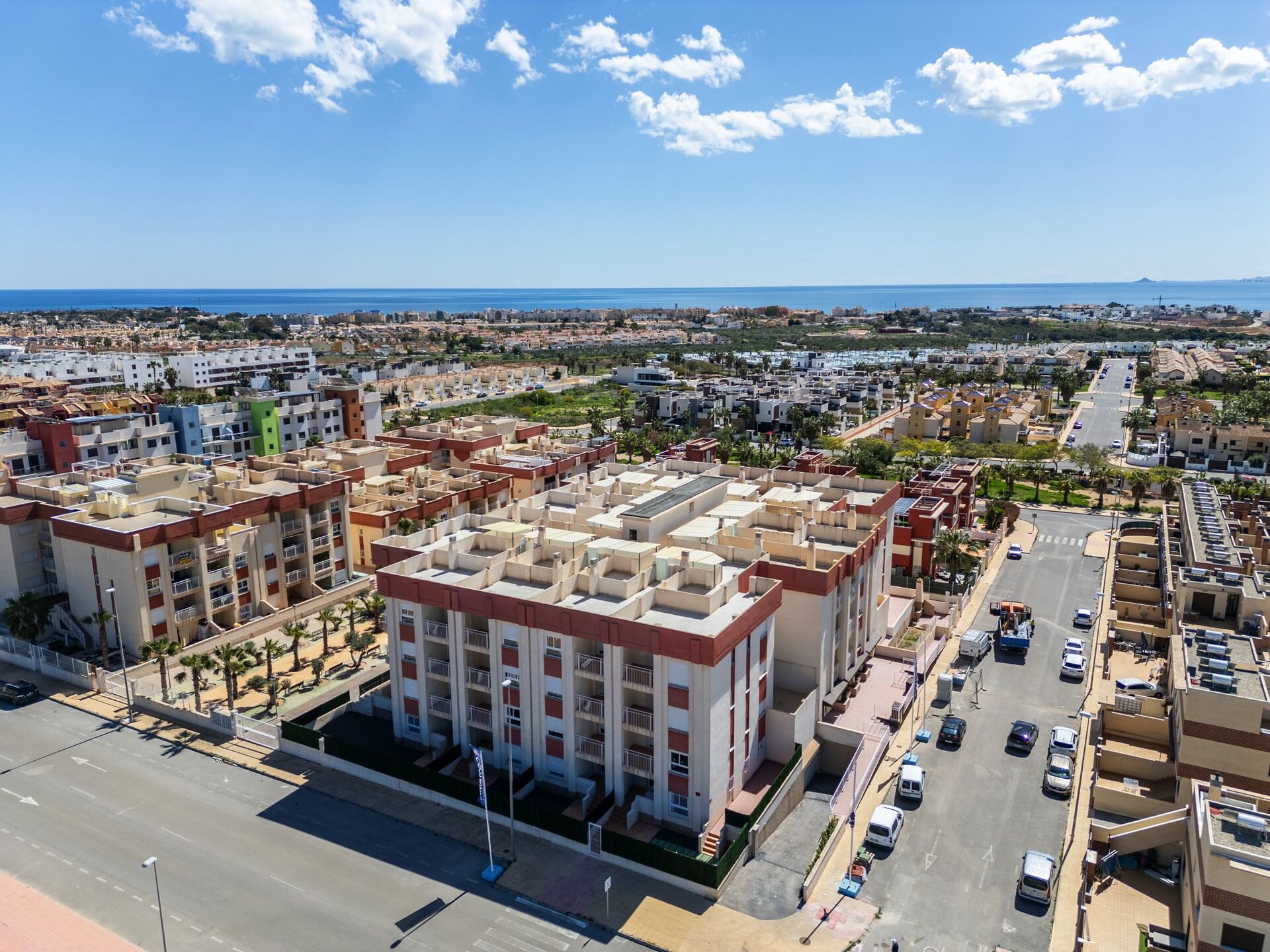 Perla del Mar — aerial view towards the Mediterranean