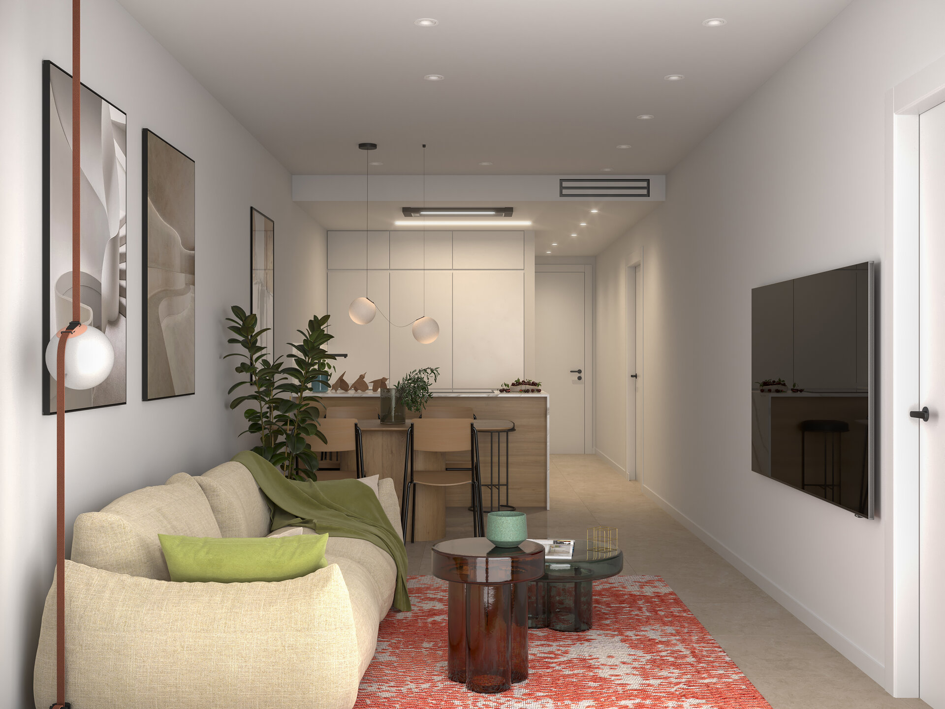 Pinet Beach II — open-plan living and dining