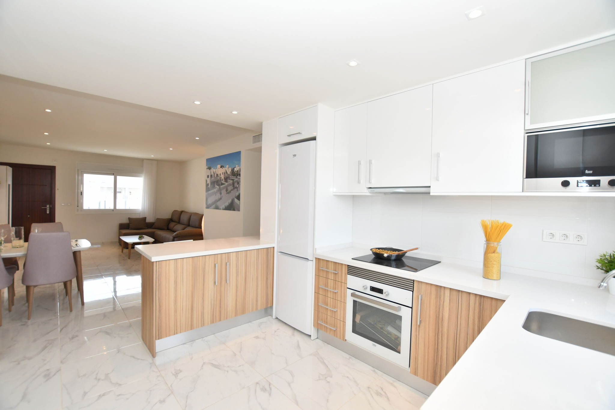 Kitchen open to living room