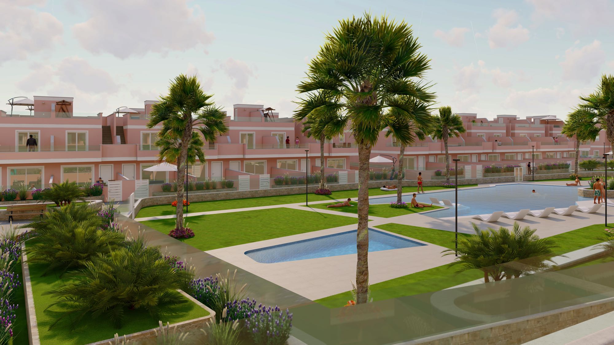 Pool with palms