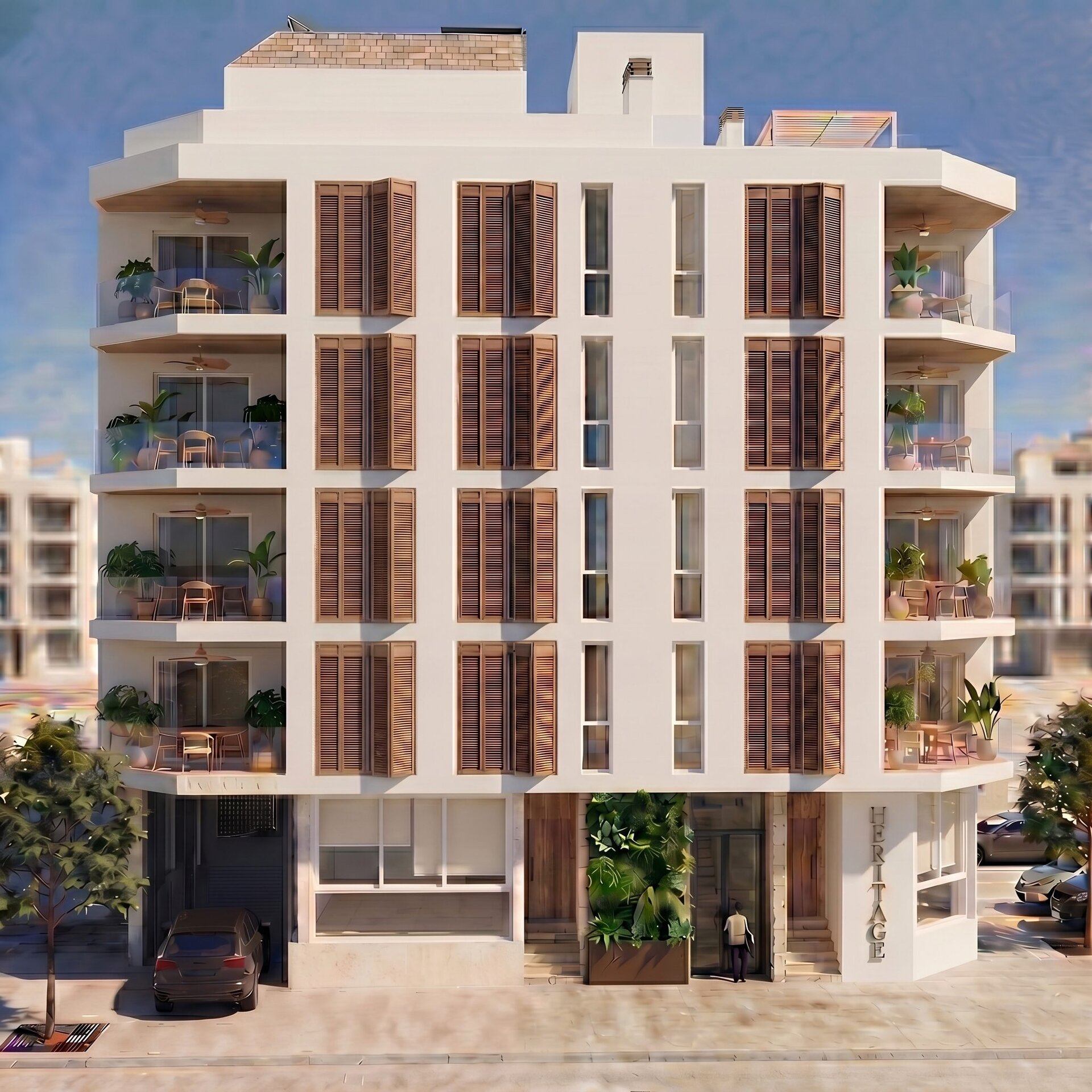 Karibe Heritage Suites — building corner view render