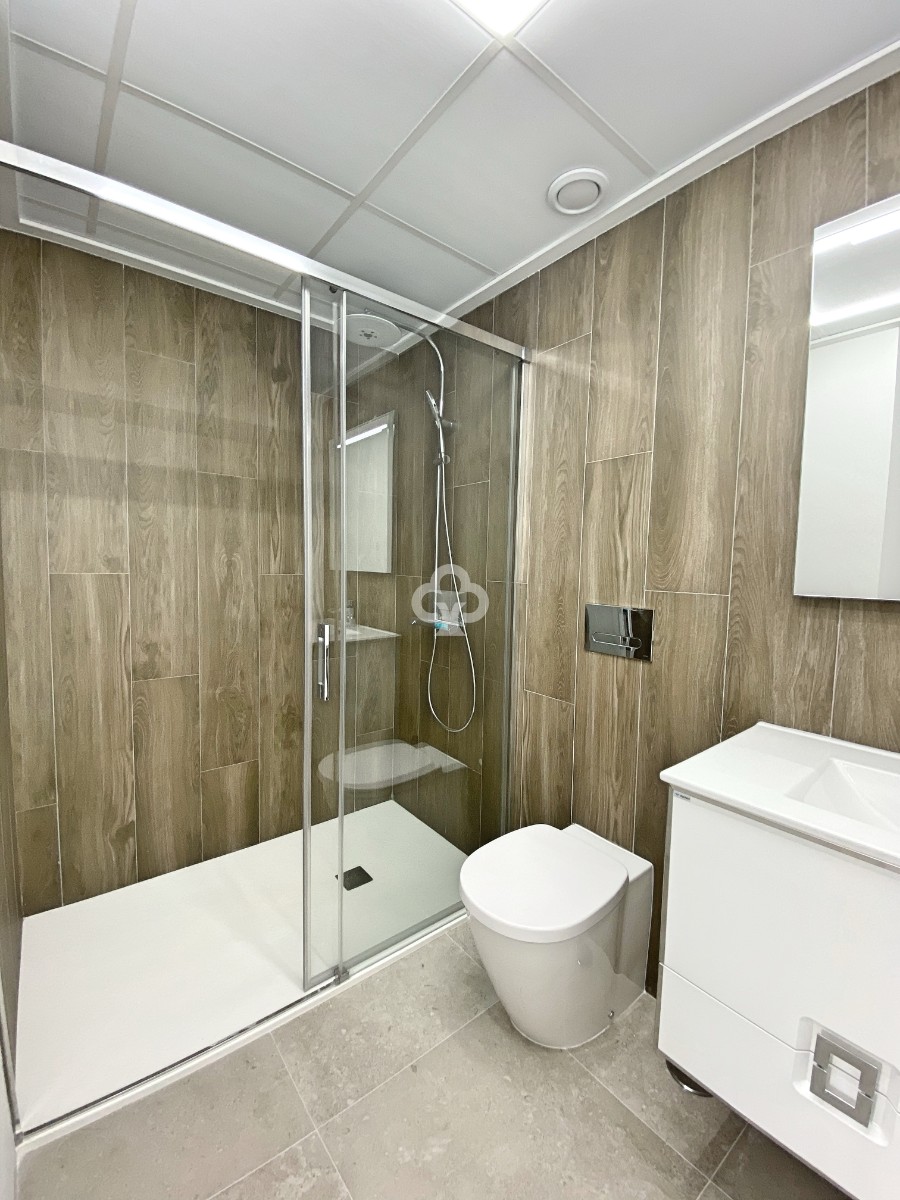 Bathroom — wood finish