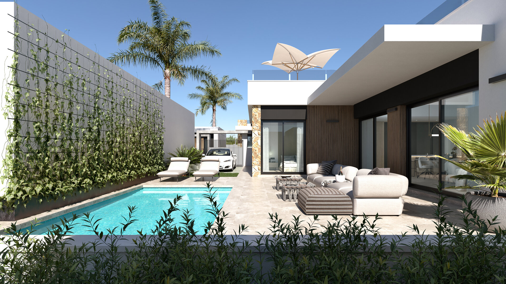 Lo Marabú Villas — Juliet model villa with pool and pergola