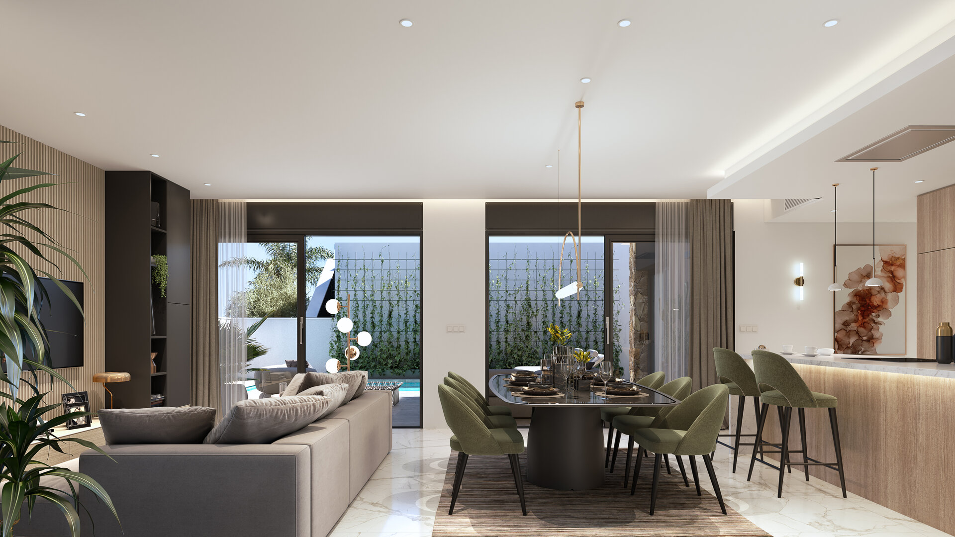 Lo Marabú Villas — dining area with views
