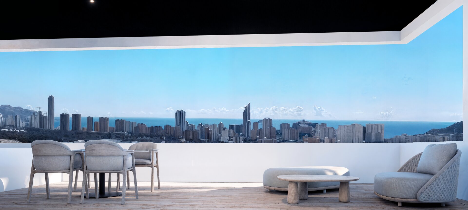 Panoramic view of Benidorm from the solarium