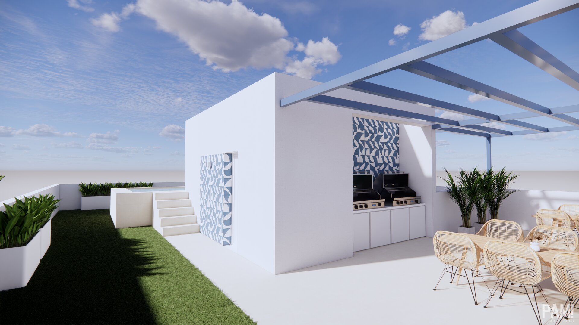 O-Porto Beach — open-plan kitchen and living