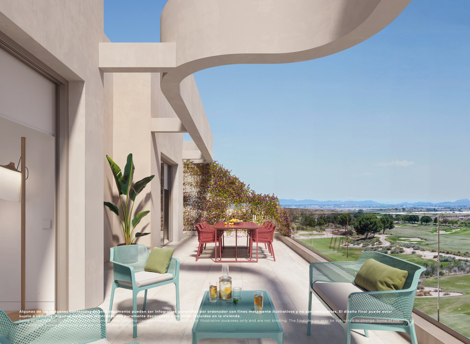 Palmwave — top-floor solarium overlooking the golf course