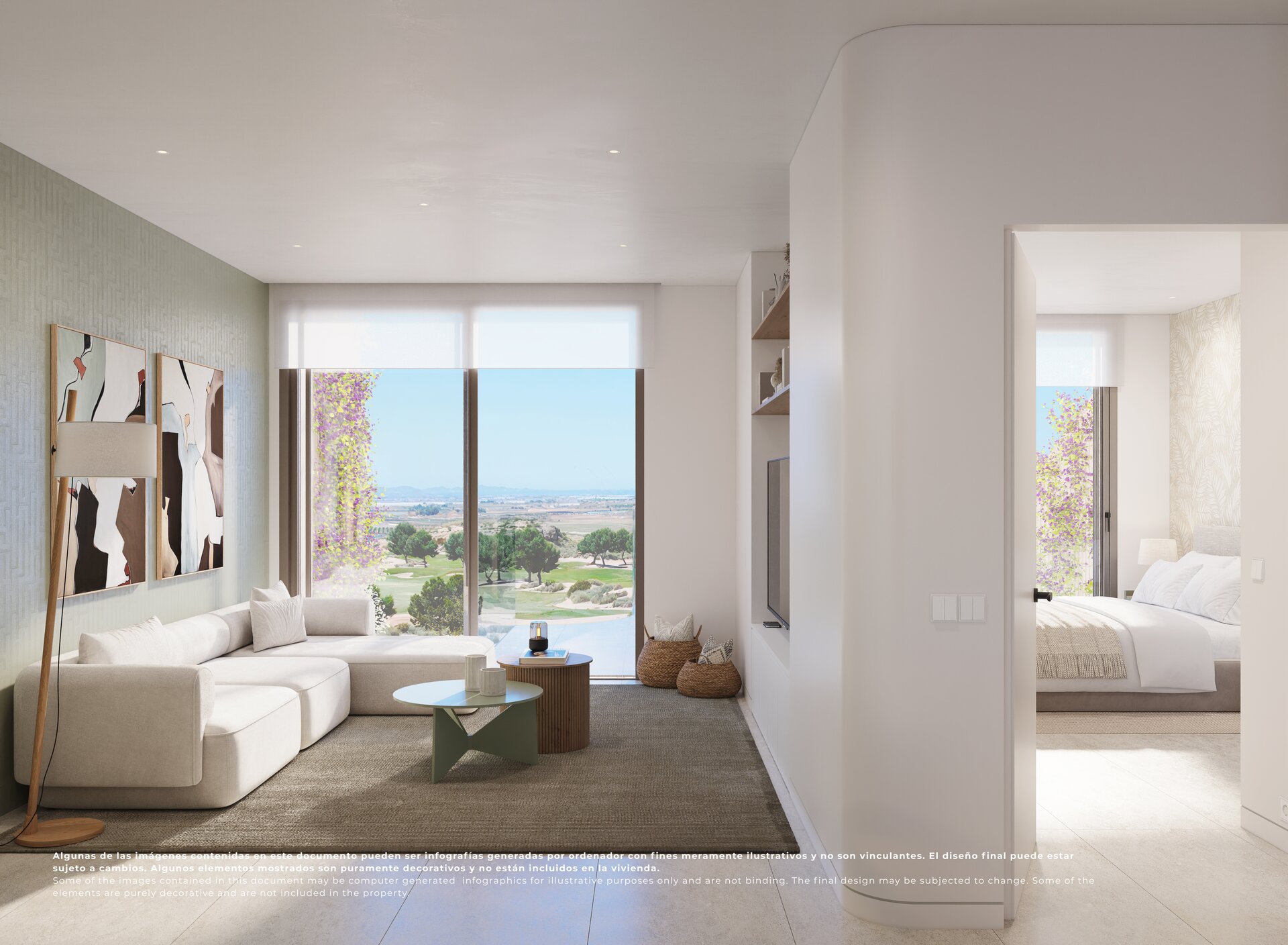 Palmwave — living room with full-height windows