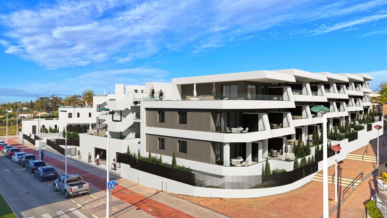 Pinet Beach II — terraces and gardens render