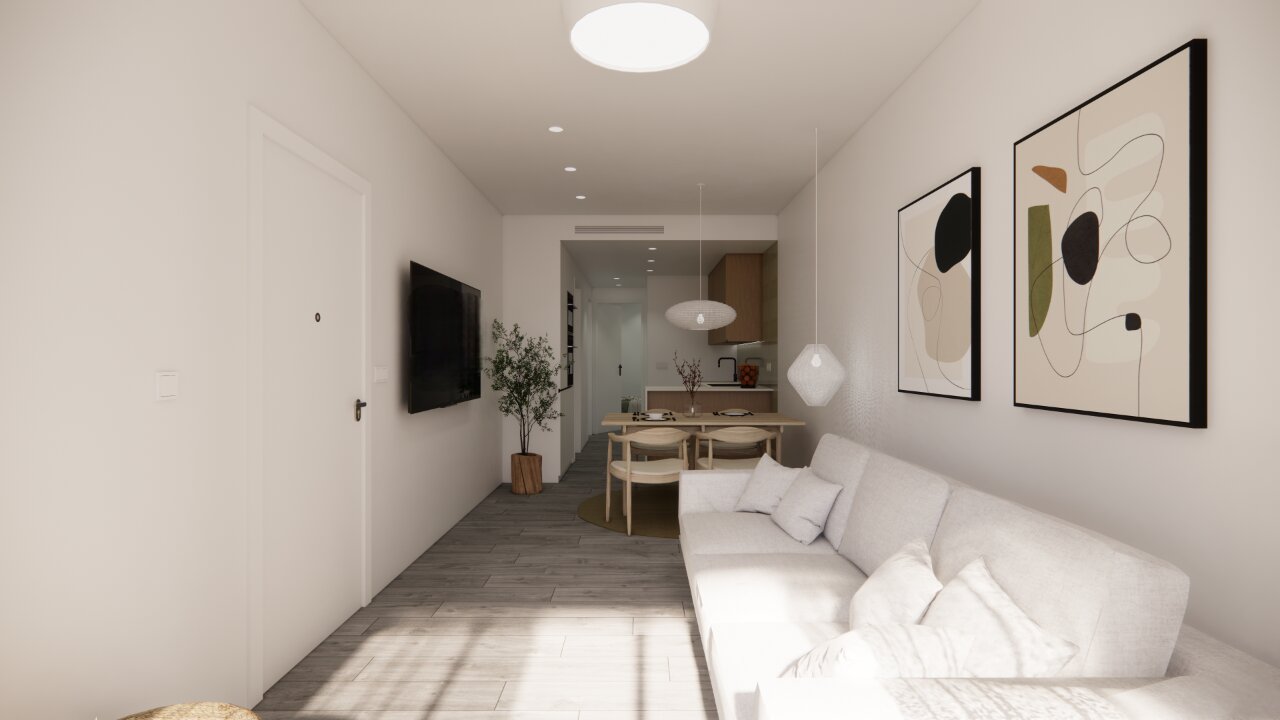 Sakura Beach — living room render