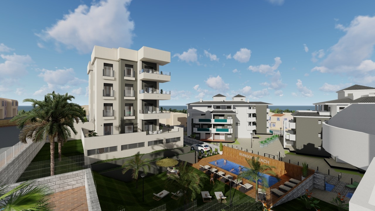 Building and pool — aerial view