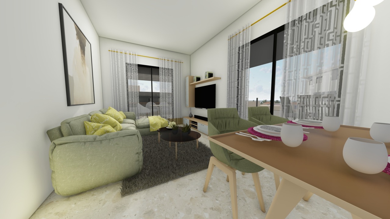 Living room with terrace access