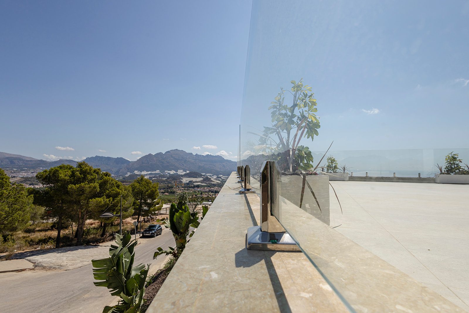 Pool with sun loungers