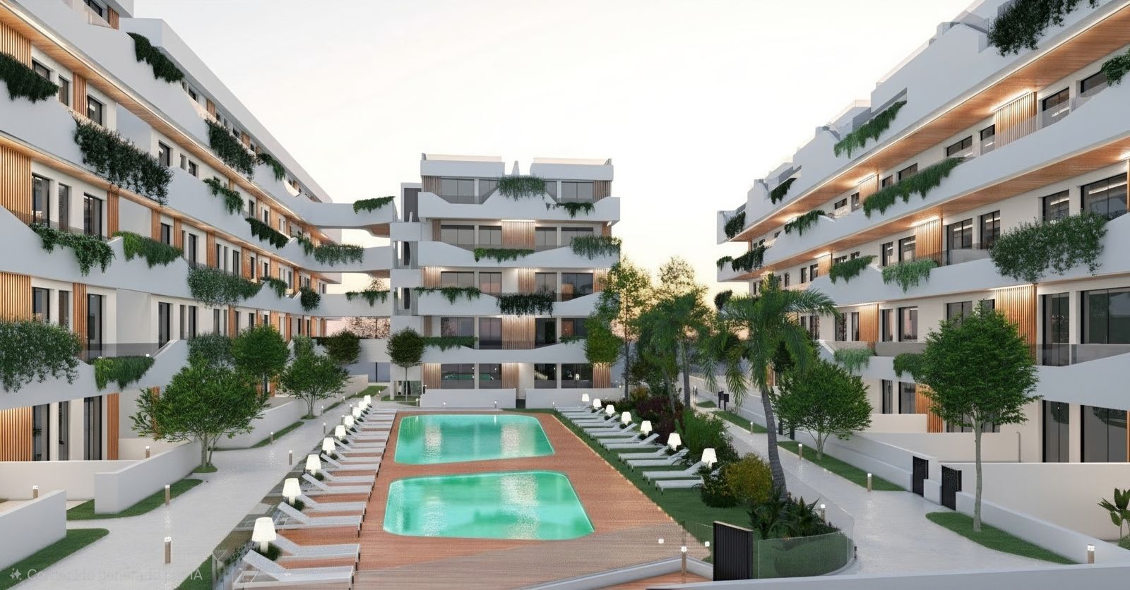 Villamar VII — buildings and communal gardens