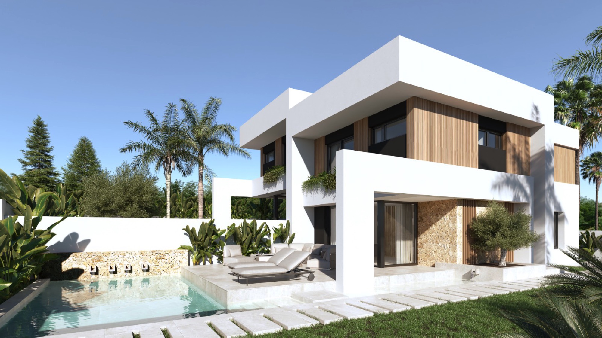 Pool terrace — evening light