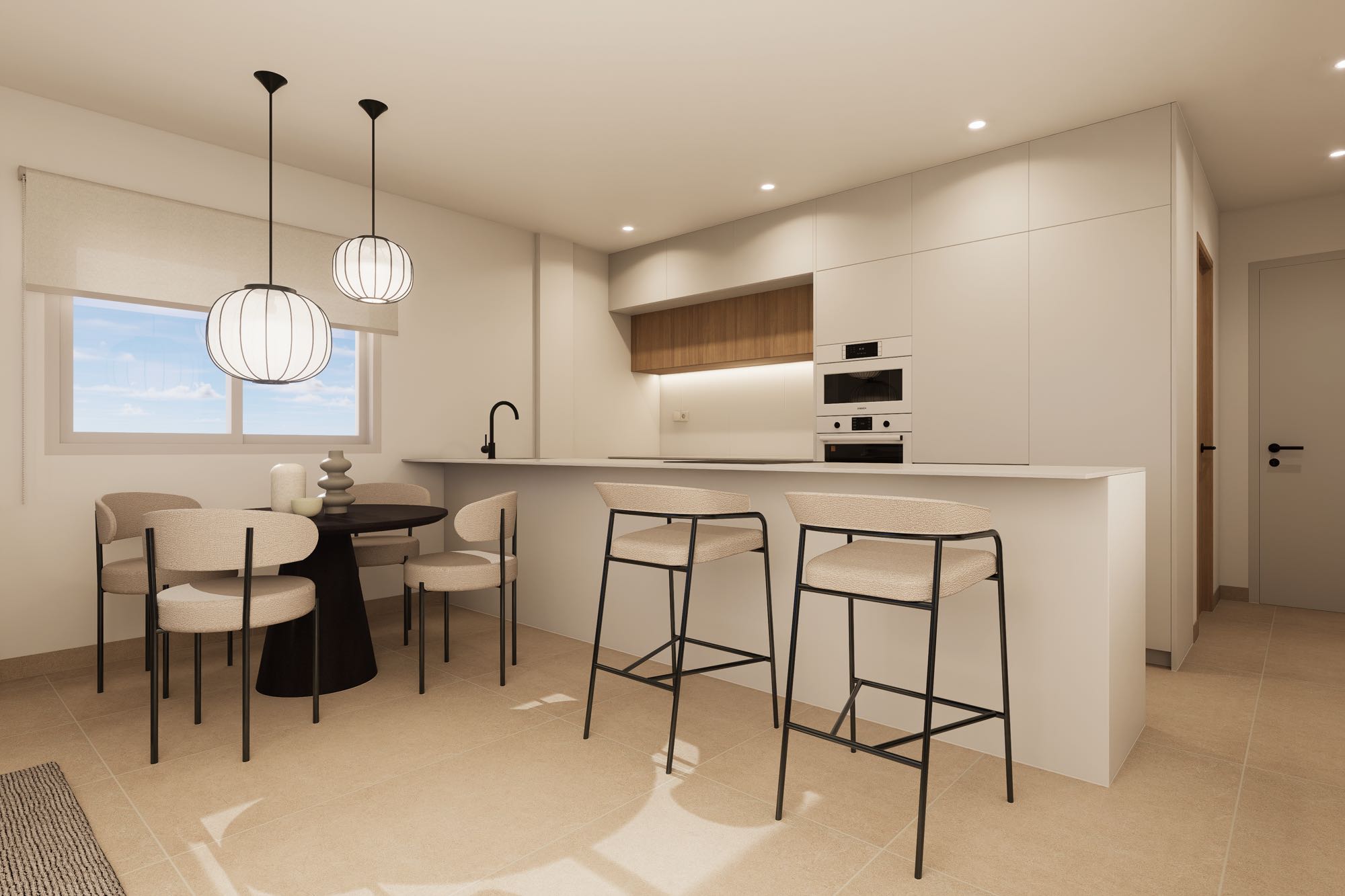 Kitchen and dining area