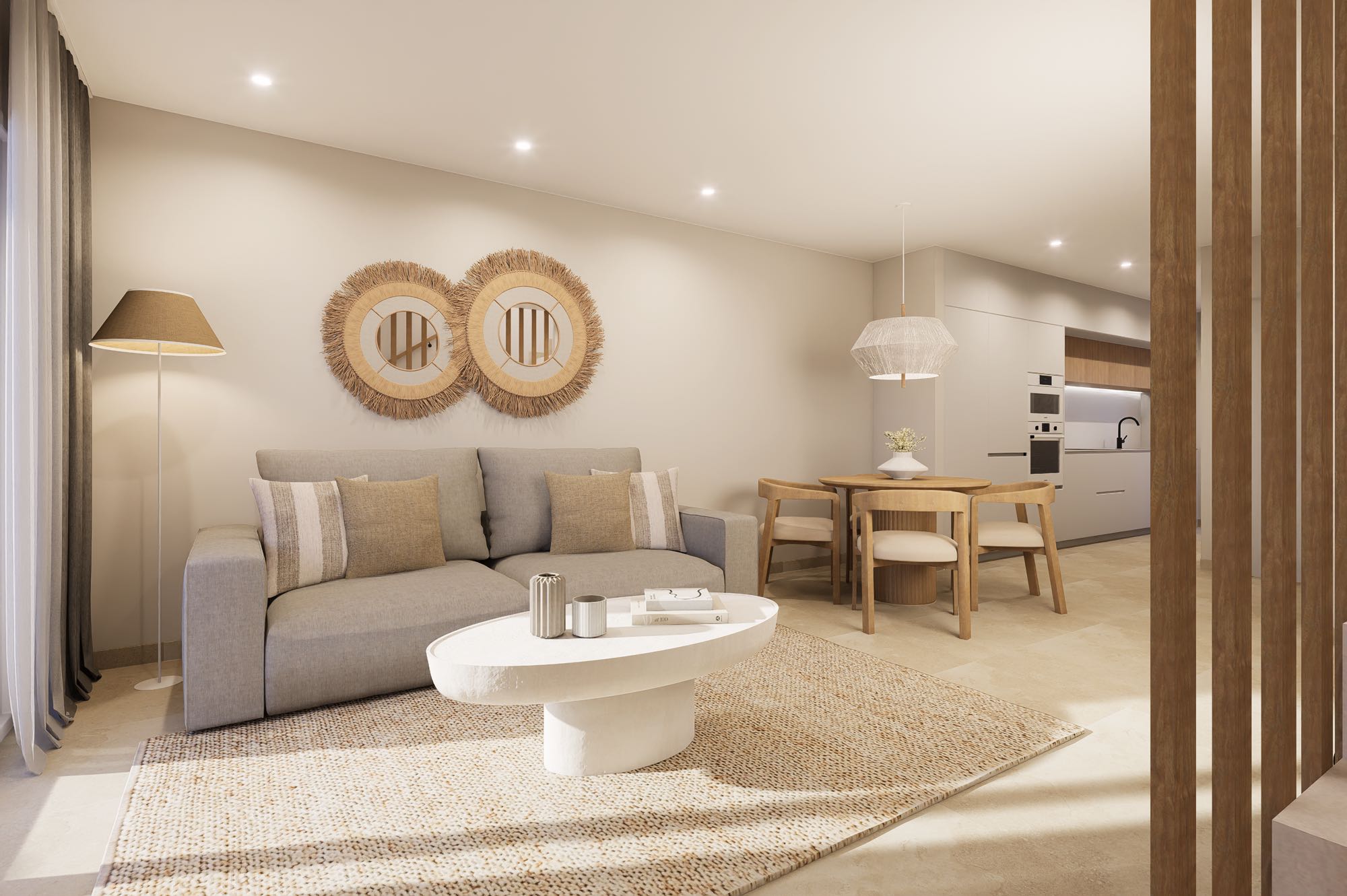 Open-plan living and dining